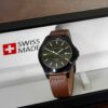 Personalised & Engraved Swiss Watch - Propulsion Swiss Watch with Custom Brown Leather Strap By David-Louis. Gift Wrapped with Worldwide Tracked Shipping.