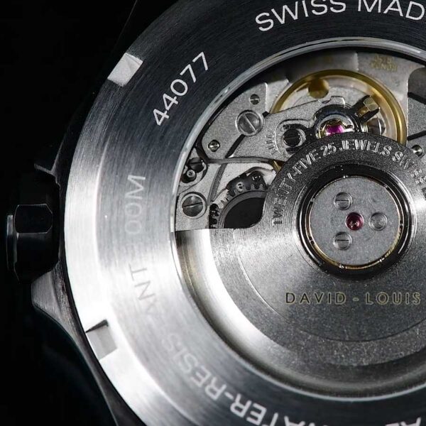 Swiss Watch with Transparent Back to view Swiss Watch Movement. Propulsion - Personalised Swiss Watch by David-Louis.